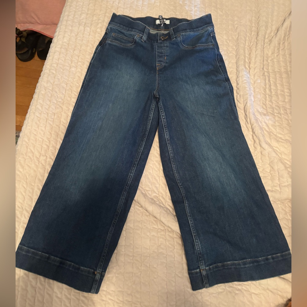SPANX Women's Wide-Leg Jeans in Medium Blue Wash